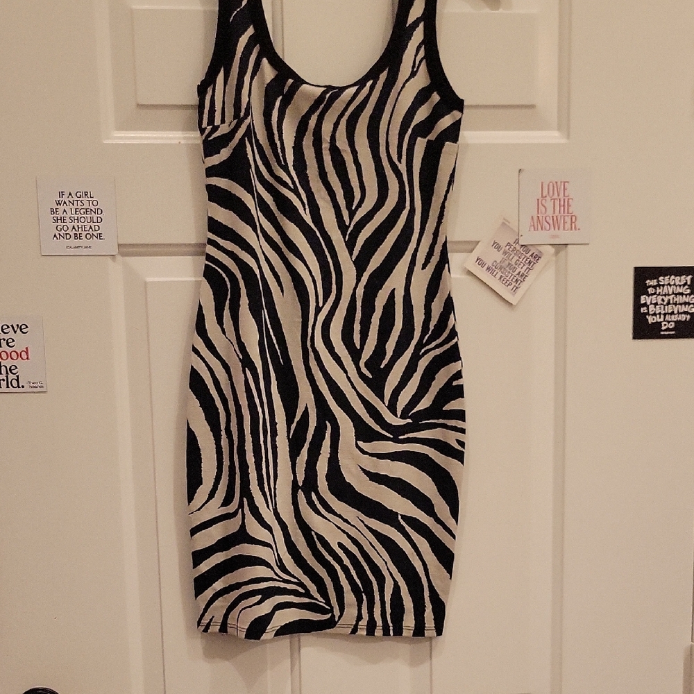 Bailey 44 Black and White Zebra Mini Dress